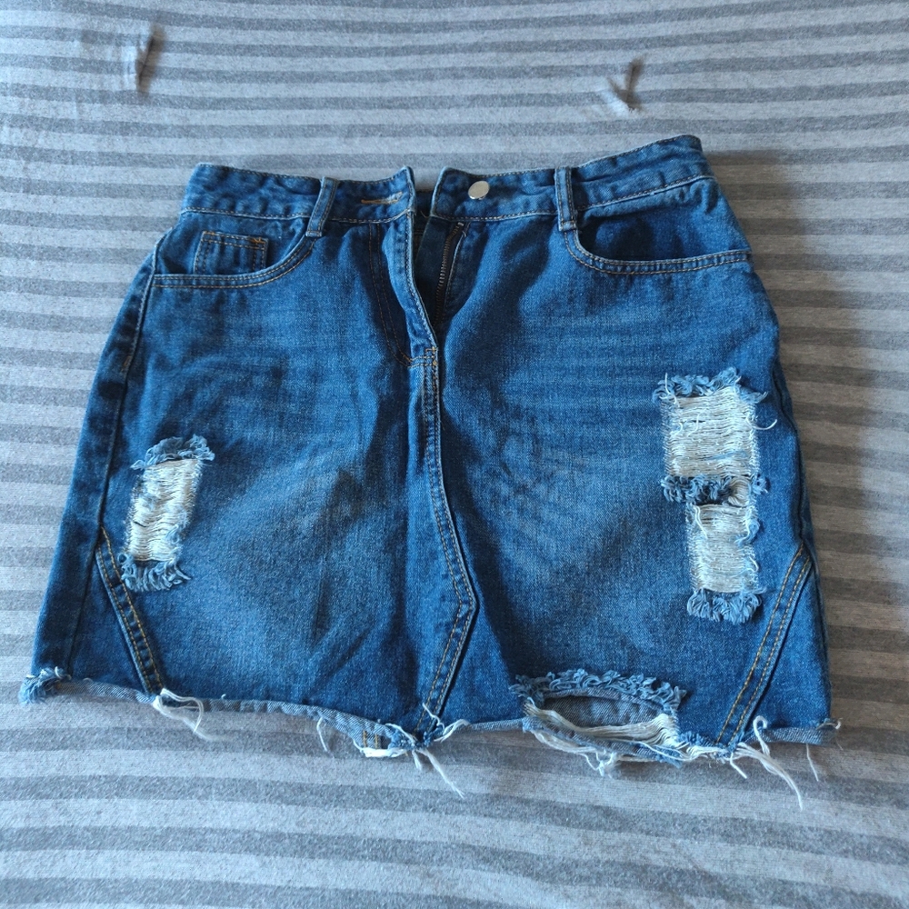 Denim mini skirt